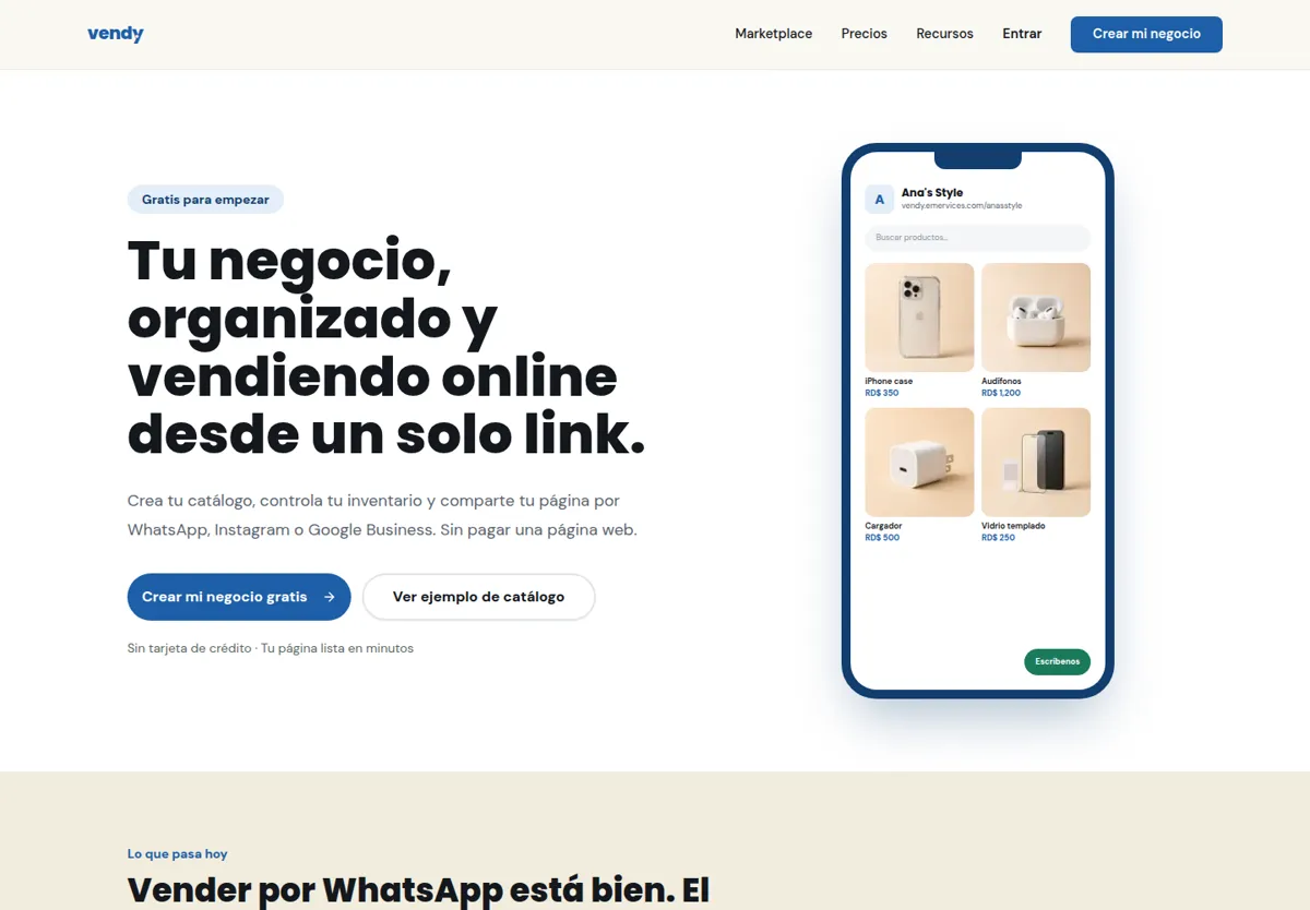 Vendy: Tu negocio organizado y vendiendo desde un solo lugar.